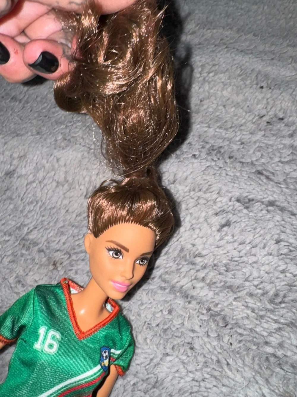 Mattel Barbie Soccer Player doll in #16 Uniform
